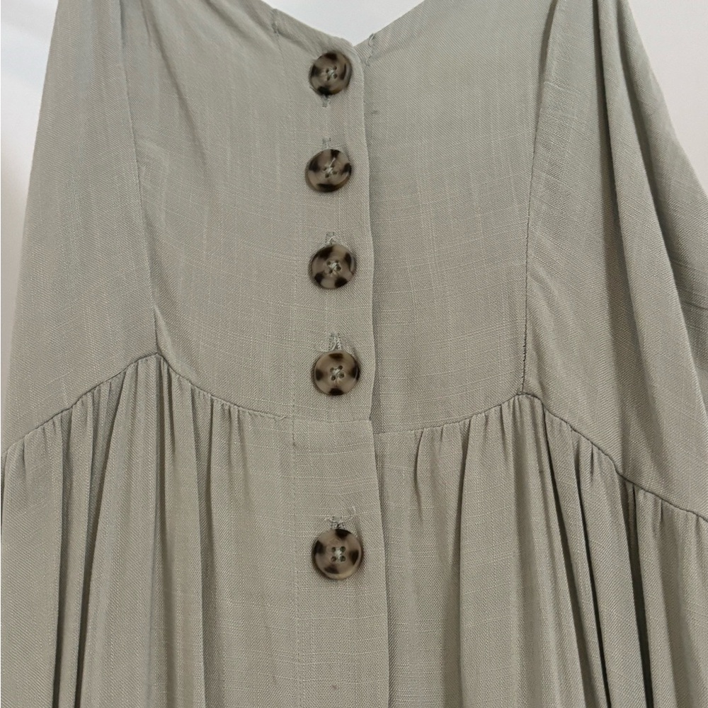 Button-Front Sage Dress